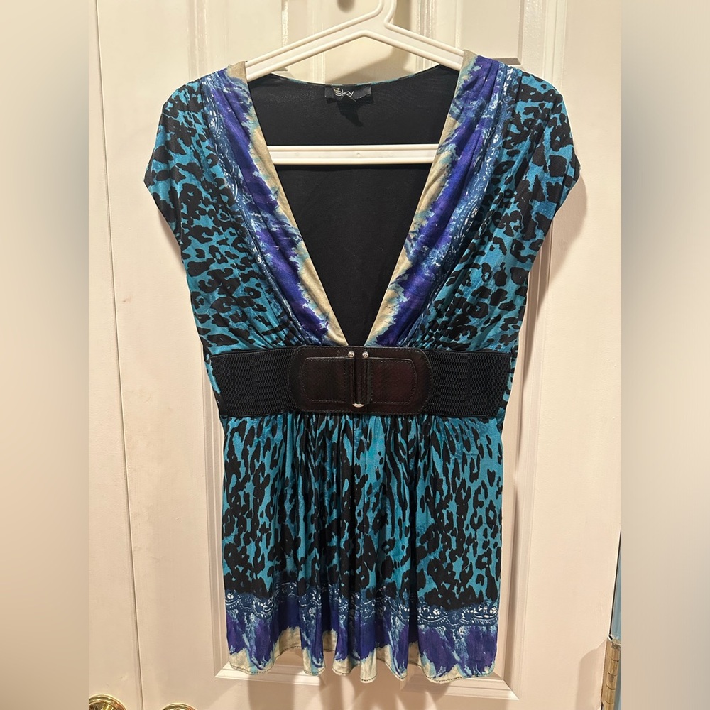 Sky - medium - animal print with black belt
